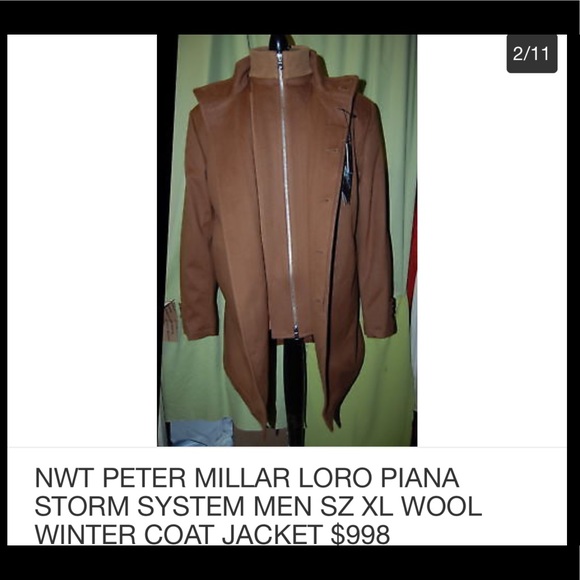 Peter Millar Wool Coat Storm System Brand New - Picture 1 of 6